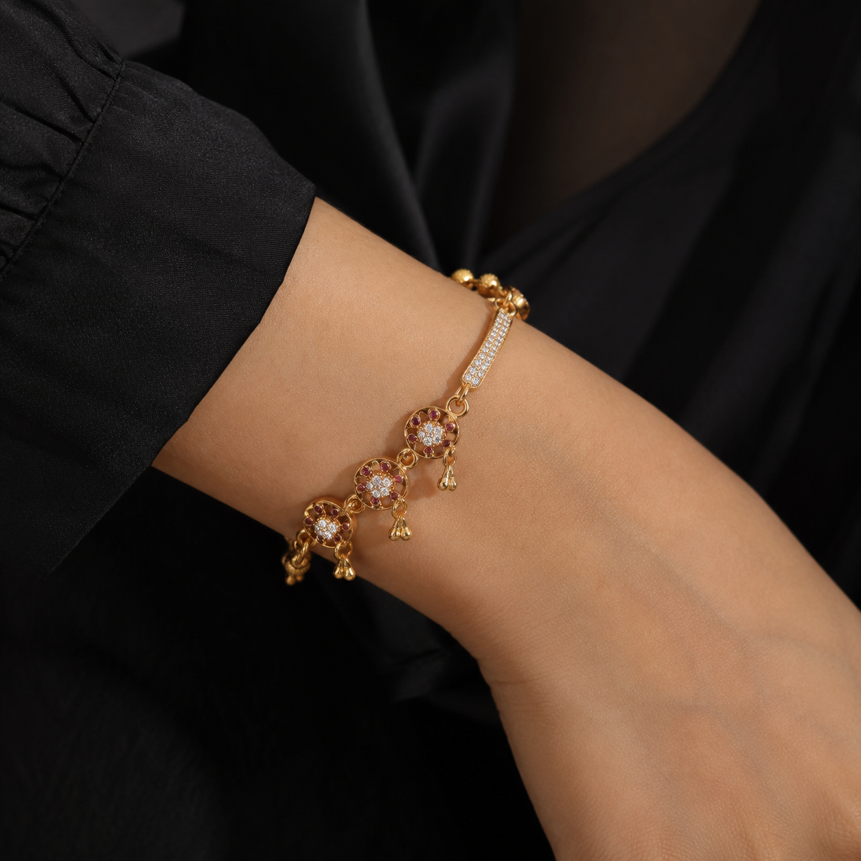 Women's Stylish Gold Plated Bracelet Adjustable Fashion Bracelet Designer Jewelry for Girls Premium Daily Wear Office Wear Party Wear Wedding Wear Elegant Gift for Wife Mother Sister Best Choice