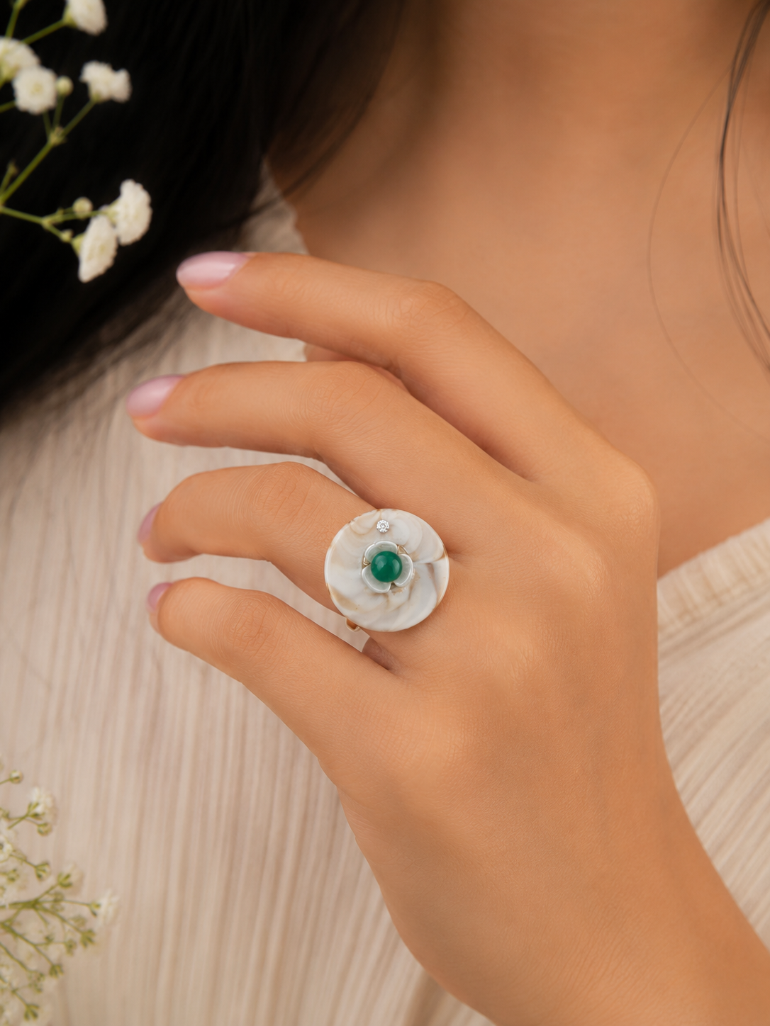 Women's Adjustable Finger Ring Premium Designer Fashion Jewelry American Diamond Ring Crystal Stone Stylish Daily Wear Office Party Wedding Engagement Anniversary Birthday Gift for Girls