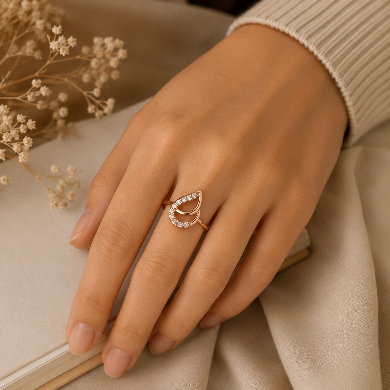 Women Finger Ring Adjustable Fashion Ring for Ladies Premium Designer Jewelry Crystal CZ Diamond Ring Stylish Daily Wear Office Wear Party Wear Wedding Engagement Anniversary Gift Elegant Accessories