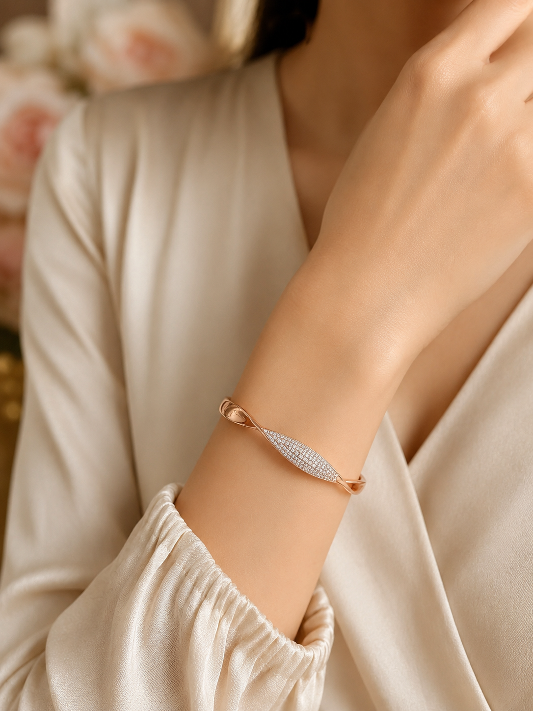 Ladies Adjustable Gold Plated Kada