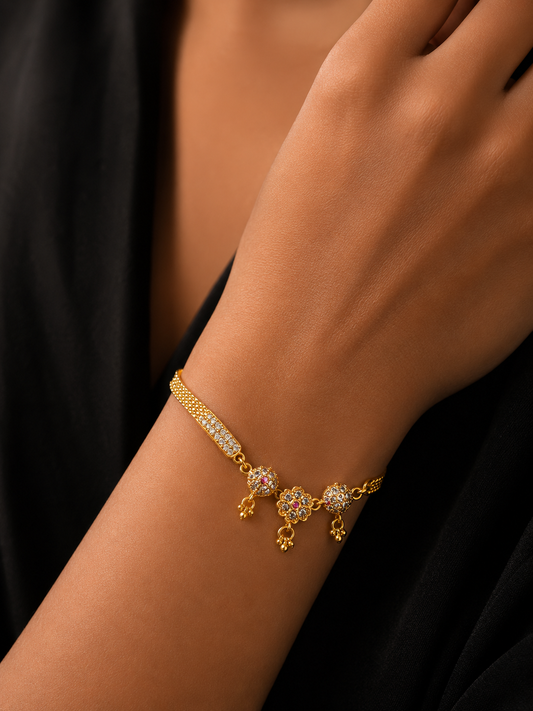 Ladies Fashion Bracelet for Women Adjustable Gold Plated Designer Jewelry Elegant Stylish Daily Wear Office Wear Wedding Party Wear Premium Bracelet Gift for Girls Wife Mother Sister
