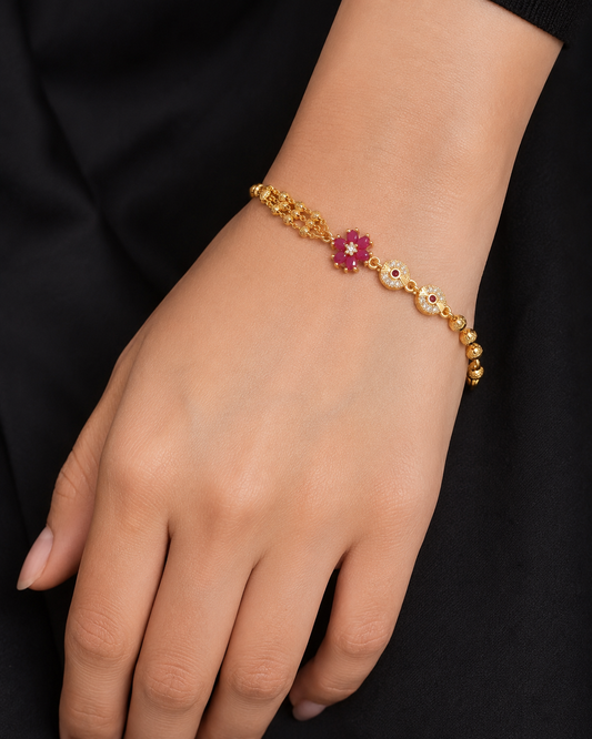 Ladies Fashion Bracelet Gold Plated Jewelry for Women Adjustable Elegant Designer Bracelet Stylish Daily Wear Office Wear Party Wear Wedding Wear Premium Gift for Wife Girlfriend Sister Mother