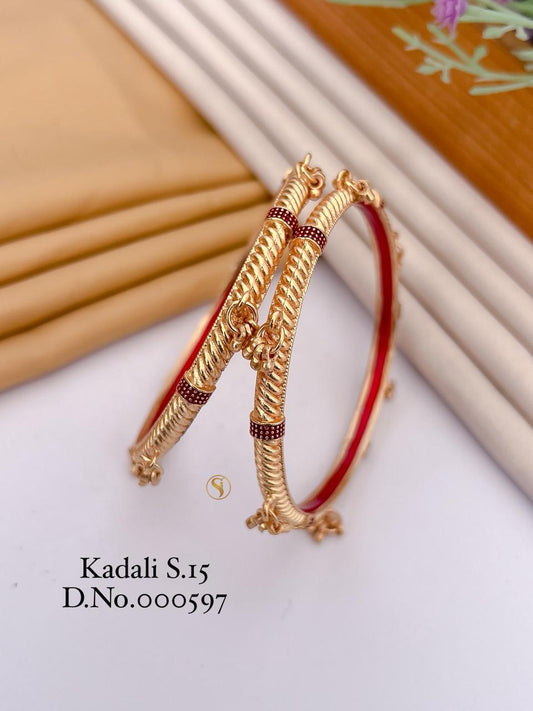 Ladies Gold Plated Kadli Bangles