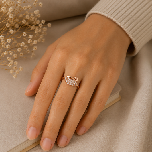 Ladies Adjustable Finger Ring Stylish Designer Ring for Women American Diamond Crystal Ring Premium Fashion Jewelry Daily Wear Party Wear Wedding Ring Engagement Ring Gift for Girls and Women