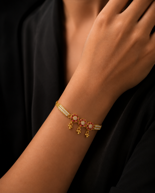 Designer Adjustable Bracelet for Women Gold Plated Fashion Jewelry Stylish Daily Wear Party Wear Wedding Bracelet Premium Elegant Bracelet Gift for Girls Wife Mother Sister Trendy Design